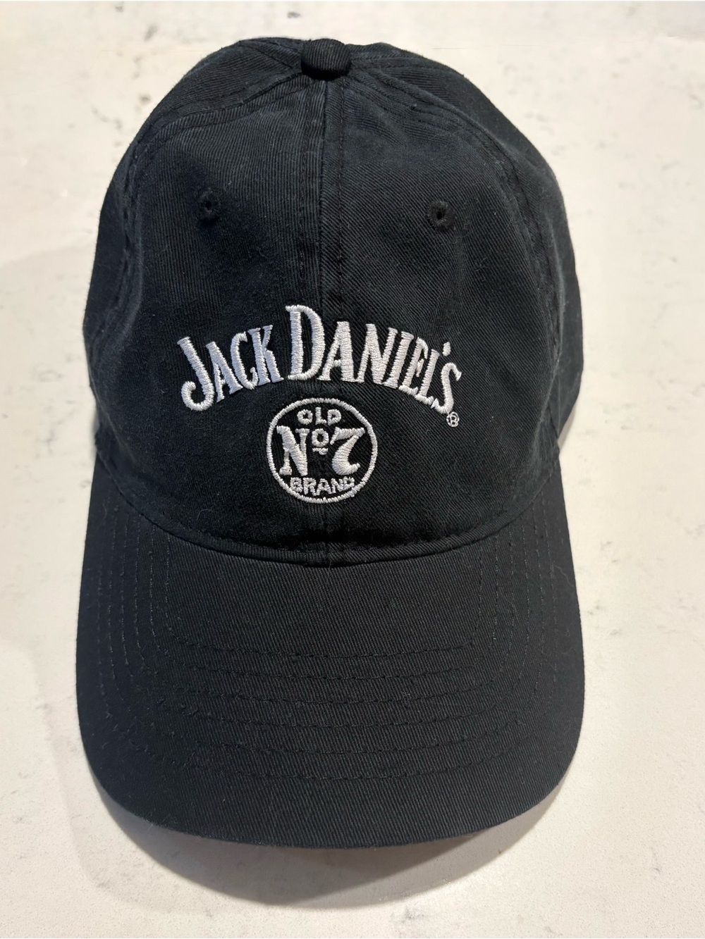 Jack Daniel's Black Baseball Cap with White Embroidered Logo